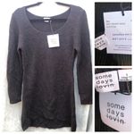 Somedays Lovin  Mist Rib Knit Dress Charcoal NWT Photo 1