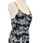 Theory  Silk Black White Musea Cubist Plaid Maxi Dress Size Medium Photo 5