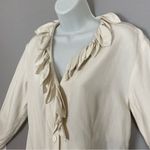 Workers for Freedom Silk Blouse Vintage Asymmetrical Cream White Petal Neckline Size M Photo 8