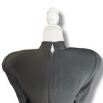 Black Pave Silk Beaded Long Sleeve Maxi Evening Gown Silver Leaf Size 4 Formal Photo 8