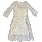 Sundance  Boho Floral Embroidered Cream Sheath Midi Dress Size XS‎ Photo 8