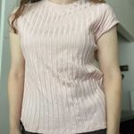 Eileen Fisher Pastel Pink Wide Rib Stretch Crew Neck Top Womens Size Small Photo 0