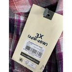 Terra & Sky Shirt Women 3X NWT Multi Black Red White Plaid Ruffle Button Front Photo 6