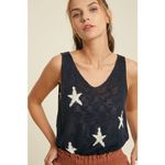 Olivaceous  navy tank with white stars Photo 3