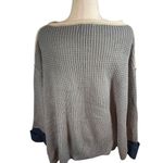 Listicle Oversized Color Block Sweater M Cream Gray Navy Slouchy Knit Pullover Photo 1