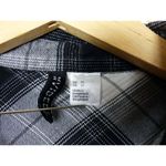 H&M  Divided Womens Sz XS Plaid Flannel Oversized Shirt Chest Pockets Black White Photo 8