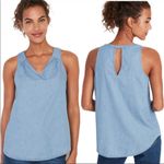 Old Navy NWT Chambray V-Neck Tank Top in Light Wash - Size S Tall Photo 1