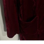 New Amaryllis Velvet Drape Open Front Oversized Burgundy Cardigan Size Medium Red Photo 5