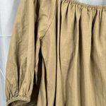 Free People Dress Olive Green Babydoll Puff Sleeve Off Shoulder Mini Medium Photo 5