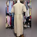 Blair Tan Buttoned Midi Sundress Photo 3