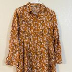 Source Unknown NWOT Shirtdress Floral Midi Carmel Women’s Size Small Photo 2
