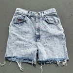 Vint 80s Congo Traders high rise acid wash cut off fray hem bareback Jean shorts Blue Size 25 Photo 0