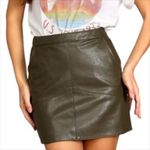 Lulus NWT Olive Green Vegan Leather Mini Skirt Size XS Photo 0