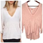Free People  Dusk Meets Dawn festival  blush pink dolman peasant top size small Photo 1
