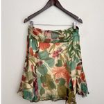 Beth Bowley 100% Silk Floral Midi Skirt Garden Picnic Tropical Romance Flowy 8 Photo 0