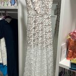 Dress the Population  xxs 3D floral dress white bridal Anabel Semisheer Sweetheart Neck Gown Photo 1