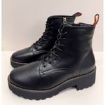 French Connection  Combat Boots Size 8.5 Black Lace Up Chunky Heel NEW‎ Photo 2