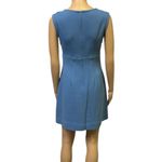 Wool Blend Parosh Blue Sleeveless Pocket Front Zip Back Imported Mini Dress S Photo 4