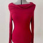 IT HOTOUCH  Stretch Fitted Sexy Off Shoulder Or Turtle Neck Red Top Tee S NWT Photo 0