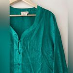 Victoria's Secret  Gold Label Vintage Green Patterned 100% Silk Night Shirt Photo 3