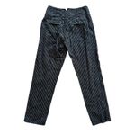 Sundance  Amelia Trouser Pant Black White Pinstripe 4 Button Linen Cotton Blend Photo 6