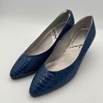 Impo Women’s Size 5 1/2 Cerulean Blue Crocodile Kitten Heels Photo 0