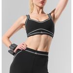 Alo Yoga NWT Airbrush Heart Throb Black Bike Shorts size XXS Photo 2