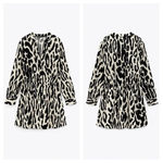 ZARA  Animal Print Long Sleeve Aline Button Mini Shirt Dress XS Photo 2