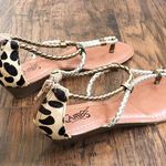 Carlos Santana • Friday sandals leopard pony hair gold braid strap wedge Photo 6
