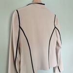 Chico's NWT Chico’s Women’s Contrast Pipe Blazer Jacket in Tan Light Brown Size Small 4 Photo 3