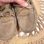 Prada  Suede Bow Drivers Tan Leather Size EU 38 Photo 4