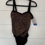 Vintage Beach Cabana Women’s Large Leopard Bust Enhancer Swimsuit One Piece New Photo 0