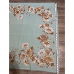 Women Floral Shawl Square Fringed Light Blue Tan Cream Elegant Accessory Photo 8