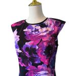 London Times Purple Pink Floral Midi Sheath Dress Small 6 Photo 1