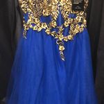 Royal Blue And Gold Cocktail Dress Size 0 Photo 0