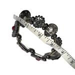 Bohemian style ted garnet and rhinestone stretchy bracelet. Vintage Red Photo 5