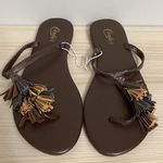 Candie's Candie’s brown women’s tassels sandals size 11 Photo 0