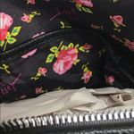 Betsey Johnson  Striped Mini Backpack with Bow, Black, Pink, Green Photo 5