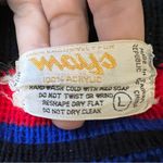 VTG 70s Colorful Long Knit Acrylic Sweater Southwest Aztec Retro Sz L Hood Boho Blue Size L Photo 7