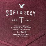 American Eagle OUTFITTERS Soft & Sexy lace up v-neck burgundy wine flowy size L Photo 3