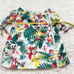 Oakridge Tropical Floral Cotton Off Shoulder Halter Tie Neck Pullover Blouse Top Photo 3