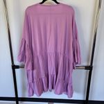 Free People Beach El Mar Purple Mini Dress Oversized Ruffle Flowy Boho Garden XS Photo 3