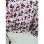 Ellos Womens White Purple Floral Button Down Shirt Size 3X Cotton Half Sleeve Photo 4