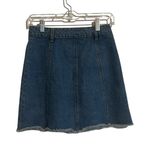 Harper Skirt Women S Denim Button Front 90s Mini High Waist Collegiate Preppy Blue Photo 1