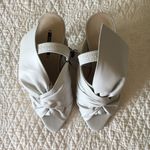ZARA Leather Sandals Heels Shoes with Bow Womens 6.5 Photo 2