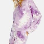 Wildfox NWT Relaxed Cozy Sweatshirt Lounge Set PJs Purple Size Large Photo 0