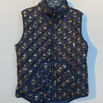 Simply Southern Navy Gold Anchor Puffer Vest Size XL Photo 0