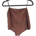 SO  Clothing Womens Cami Top Tie Back Satin Cropped Brown XL Photo 0