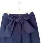 Boden Bude Pleated Tie Waist Navy Blue Trouser Pants size 8 Photo 3