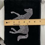 Me.n.u Suede Zipper Bag with Rhinestones in the shape of a horse. 9” x 7” Black Photo 6